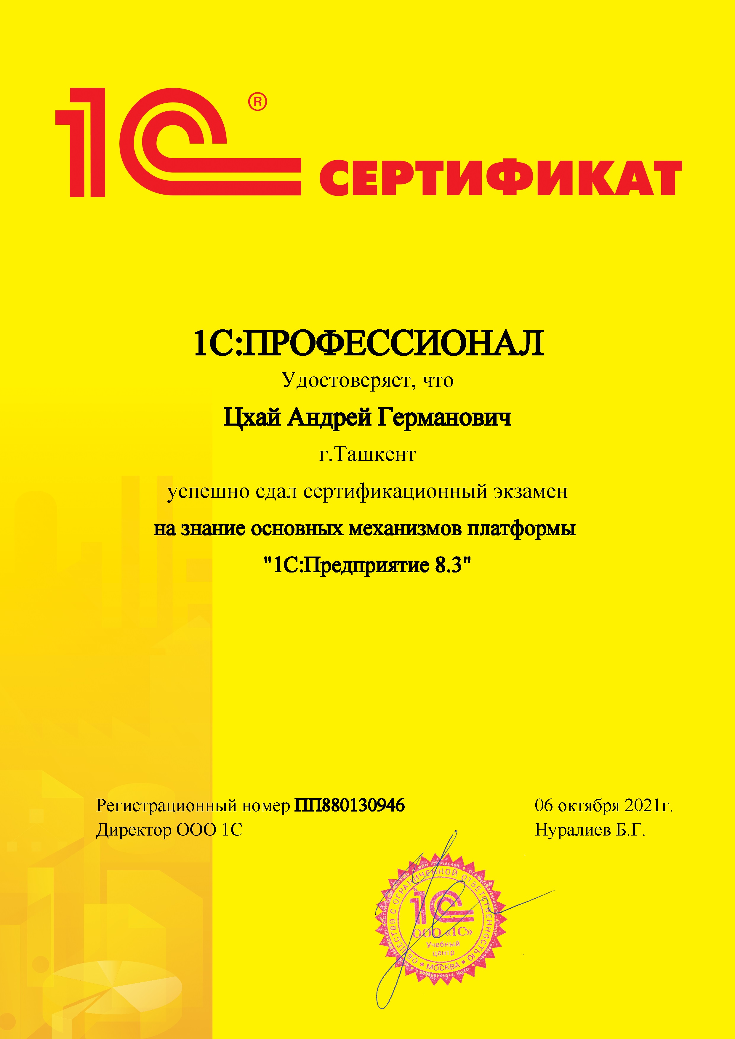 1С:Профессионал — Андрей Цхай